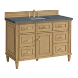 Lorelai 48" Single Vanity, Light Natural Oak w/ 3 CM Parisien Bleu Silestone Top
