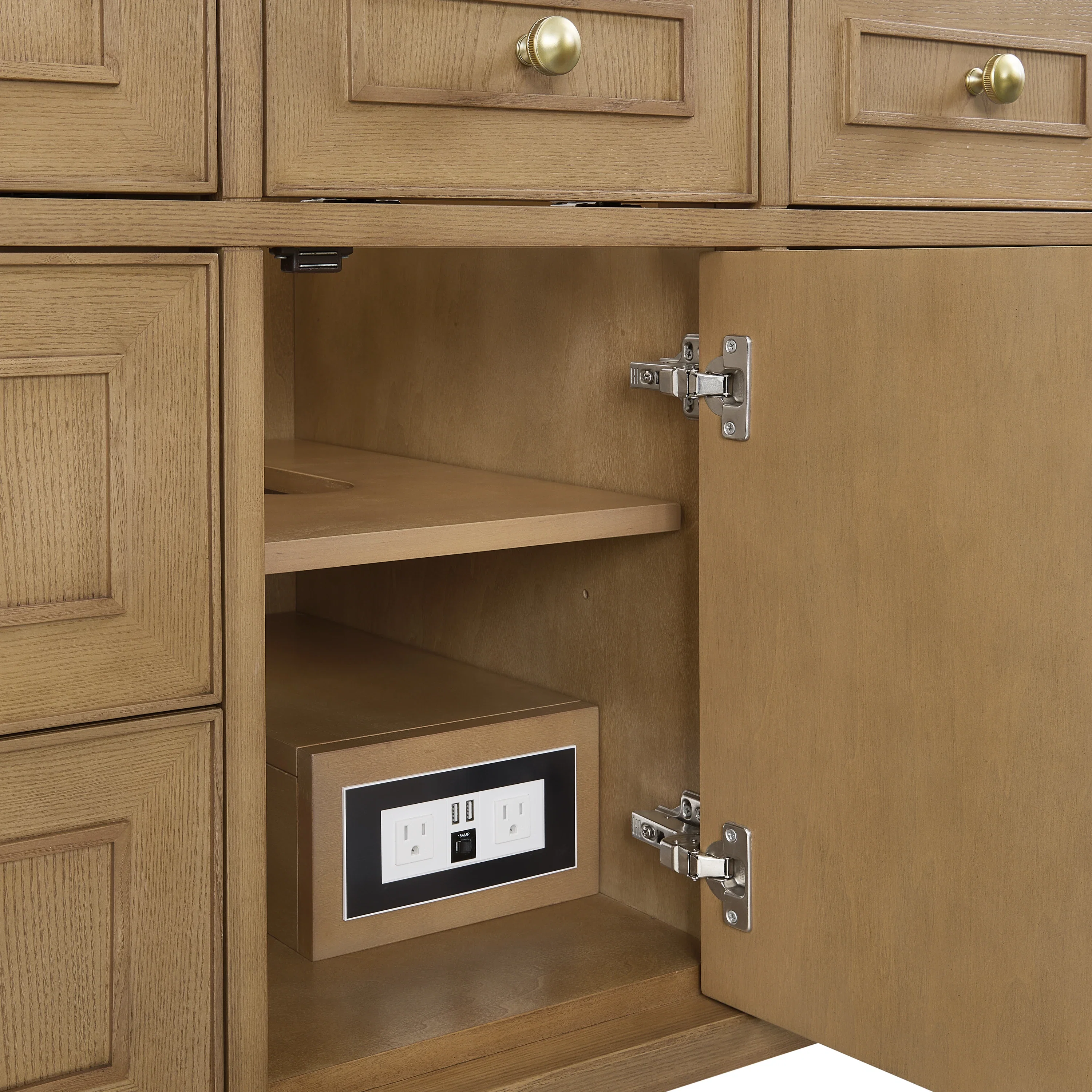Lorelai 48" Single Vanity, Light Natural Oak, w/ 3 CM Phantome Eclos Top