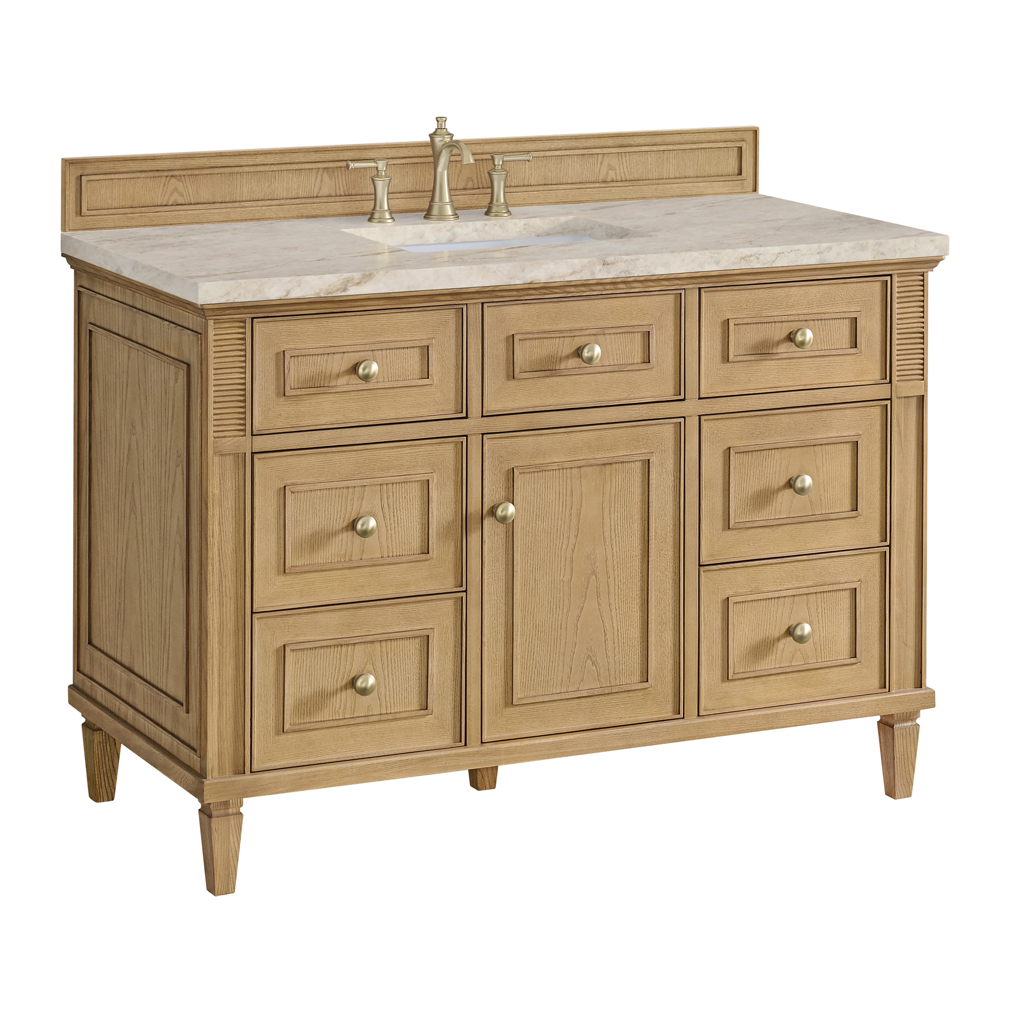 Lorelai 48" Single Vanity, Light Natural Oak, w/ 3 CM Tajnar Eclos Top