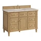 Lorelai 48" Single Vanity, Light Natural Oak, w/ 3 CM Tajnar Eclos Top