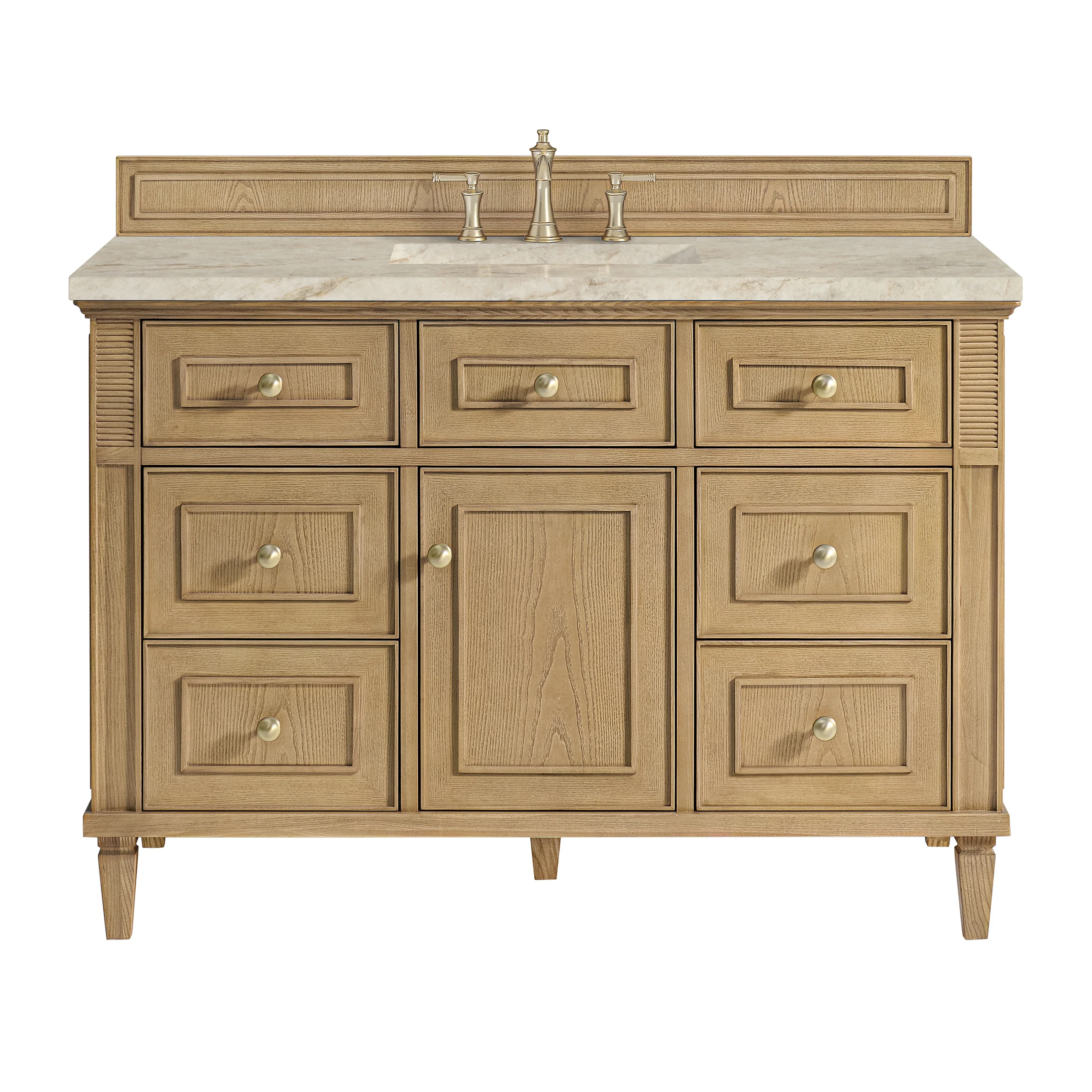 Lorelai 48" Single Vanity, Light Natural Oak, w/ 3 CM Tajnar Eclos Top