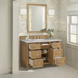 Lorelai 48" Single Vanity, Light Natural Oak w/ 3 CM Victorian Silver Silestone Top