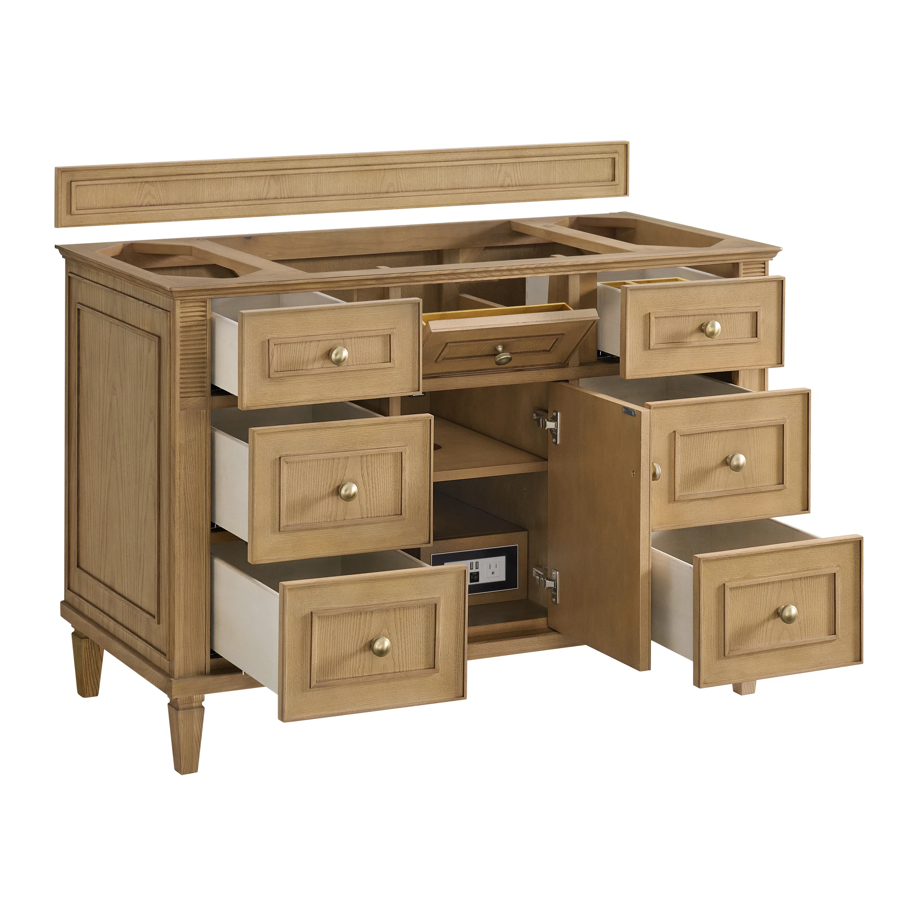 Lorelai 48" Single Vanity, Light Natural Oak w/ 3 CM Victorian Silver Silestone Top