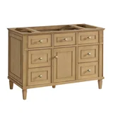 Lorelai 48" Single Vanity, Light Natural Oak w/ 3 CM White Zeus Silestone Top
