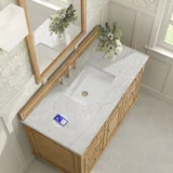Lorelai 48" Single Vanity, Light Natural Oak w/ 3 CM Eternal Jasmine Pearl Silestone Top w/FreePower Wireless Charger