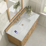 Lorelai 48" Single Vanity, Light Natural Oak w/ 3 CM Ethereal Noctis Silestone Top w/FreePower Wireless Charger