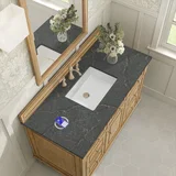 Lorelai 48" Single Vanity, Light Natural Oak w/ 3 CM Parisien Bleu Silestone Top w/FreePower Wireless Charger