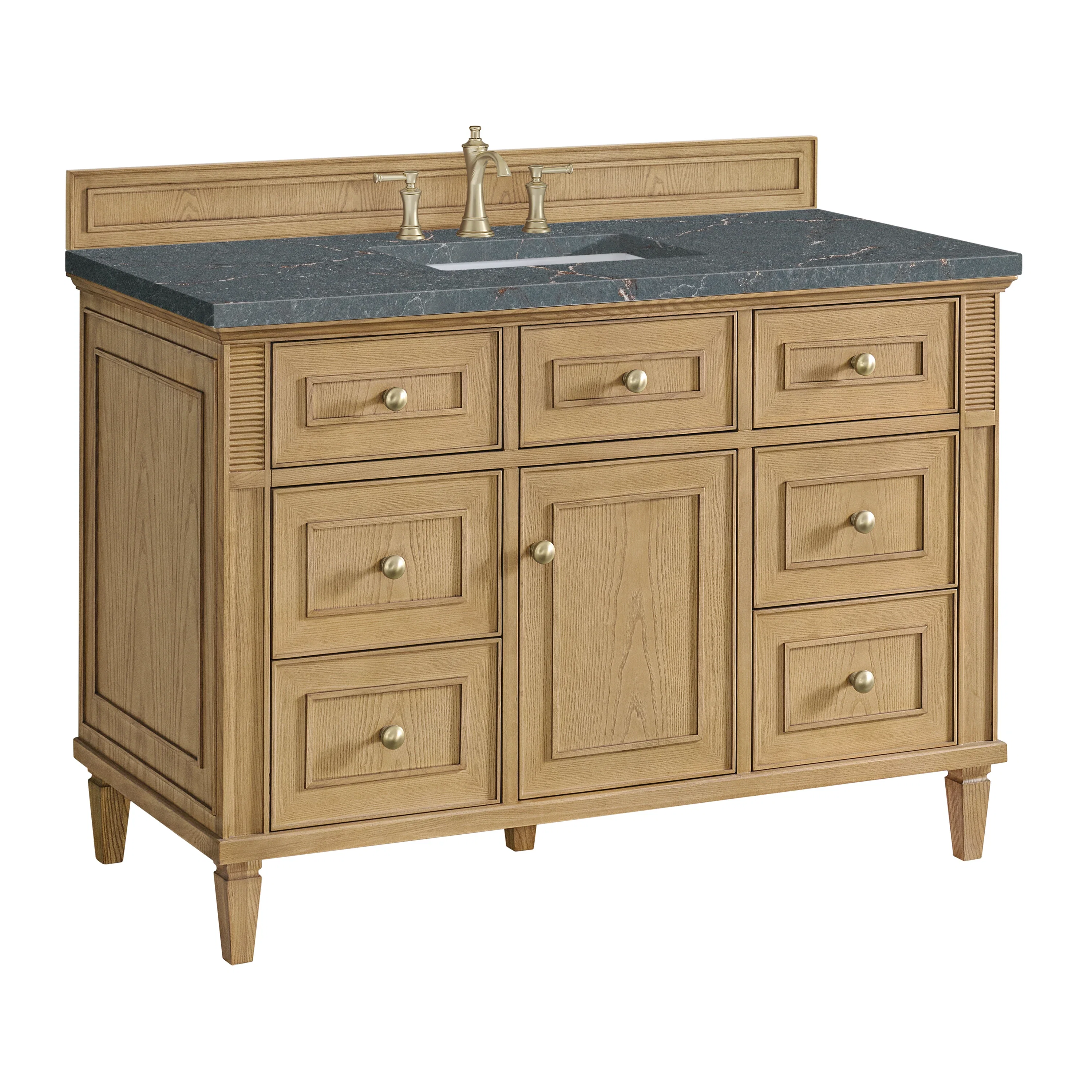 Lorelai 48" Single Vanity, Light Natural Oak w/ 3 CM Parisien Bleu Silestone Top w/FreePower Wireless Charger