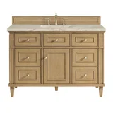 Lorelai 48" Single Vanity, Light Natural Oak, w/ 3 CM Tajnar Eclos Top w/FreePower Wireless Charger
