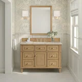Lorelai 48" Single Vanity, Light Natural Oak, w/ 3 CM Tajnar Eclos Top w/FreePower Wireless Charger