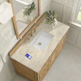 Lorelai 48" Single Vanity, Light Natural Oak, w/ 3 CM Tajnar Eclos Top w/FreePower Wireless Charger