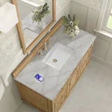Lorelai 48" Single Vanity, Light Natural Oak w/ 3 CM Victorian Silver Silestone Top w/FreePower Wireless Charger