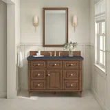 Lorelai 48" Single Vanity, Mid-Century Walnut w/ 3 CM Charcoal Soapstone Silestone Top