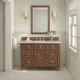 Lorelai 48" Single Vanity, Mid-Century Walnut w/ 3 CM Eternal Jasmine Pearl Silestone Top