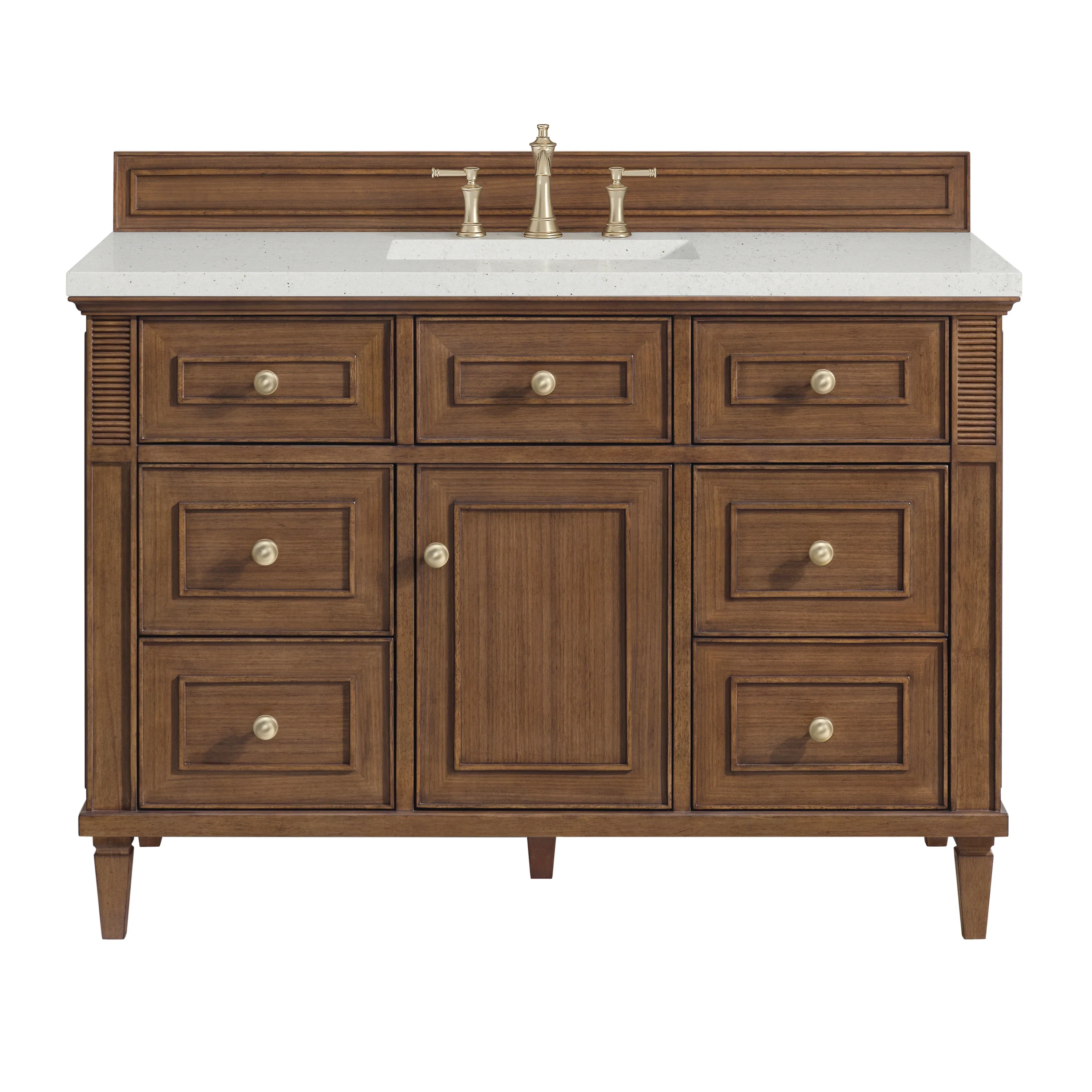 Lorelai 48" Single Vanity, Mid-Century Walnut w/ 3 CM Lime Delight Silestone Top