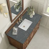 Lorelai 48" Single Vanity, Mid-Century Walnut w/ 3 CM Parisien Bleu Silestone Top