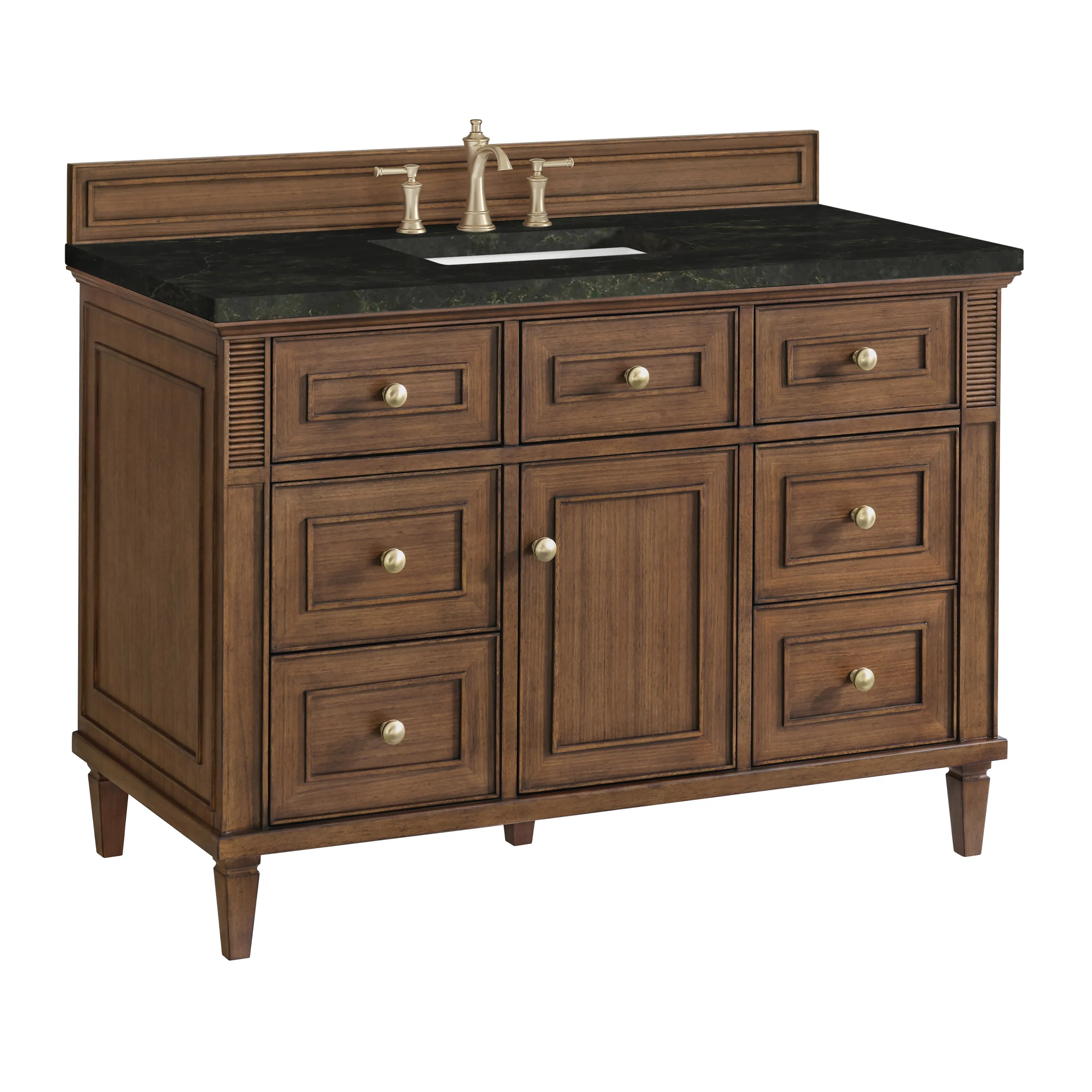 Lorelai 48" Single Vanity, Mid-Century Walnut, w/ 3 CM Phantome Eclos Top