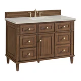 Lorelai 48" Single Vanity, Mid-Century Walnut, w/ 3 CM Siberian Silestone Top