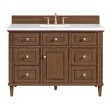 Lorelai 48" Single Vanity, Mid-Century Walnut w/ 3 CM White Zeus Silestone Top