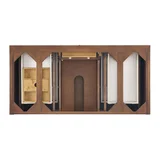 Lorelai 48" Single Vanity, Mid-Century Walnut w/ 3 CM Eternal Jasmine Pearl Silestone Top w/FreePower Wireless Charger