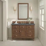 Lorelai 48" Single Vanity, Mid-Century Walnut w/ 3 CM Parisien Bleu Silestone Top w/FreePower Wireless Charger