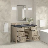 Lorelai 48" Single Vanity, Whitewashed Oak w/ 3 CM Charcoal Soapstone Silestone Top