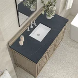 Lorelai 48" Single Vanity, Whitewashed Oak w/ 3 CM Charcoal Soapstone Silestone Top