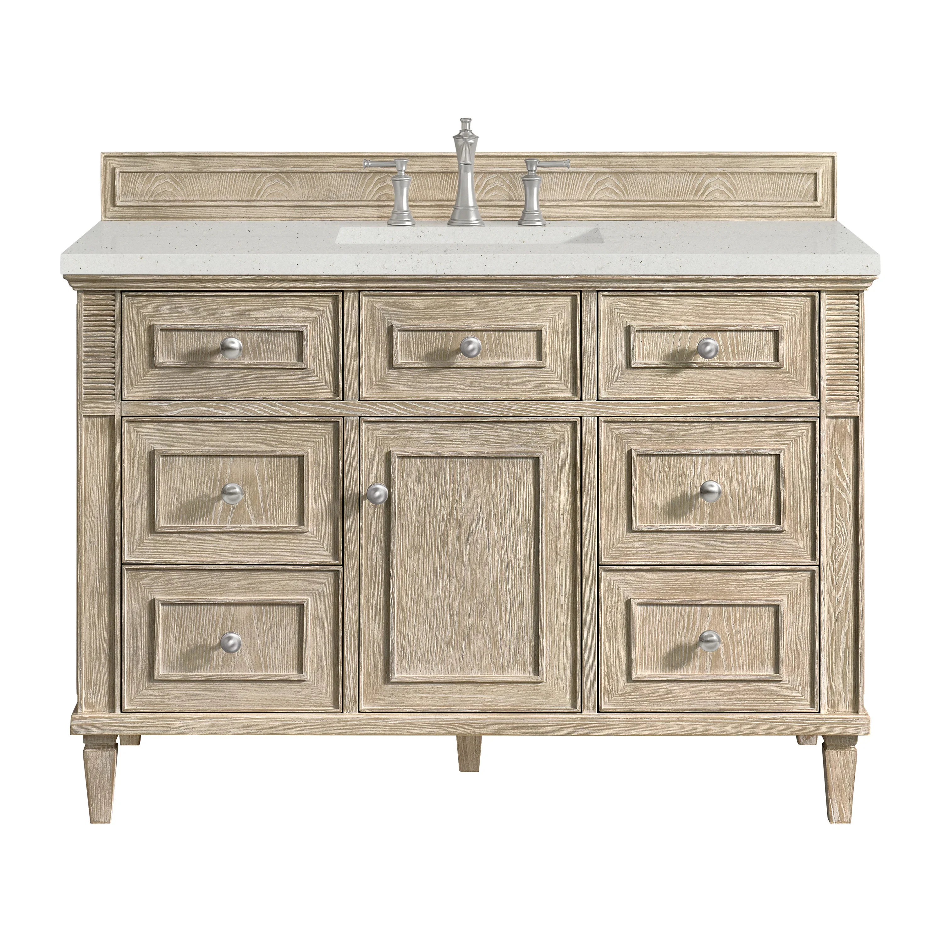 Lorelai 48" Single Vanity, Whitewashed Oak w/ 3 CM Lime Delight Silestone Top