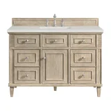 Lorelai 48" Single Vanity, Whitewashed Oak w/ 3 CM Lime Delight Silestone Top