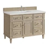 Lorelai 48" Single Vanity, Whitewashed Oak w/ 3 CM Lime Delight Silestone Top