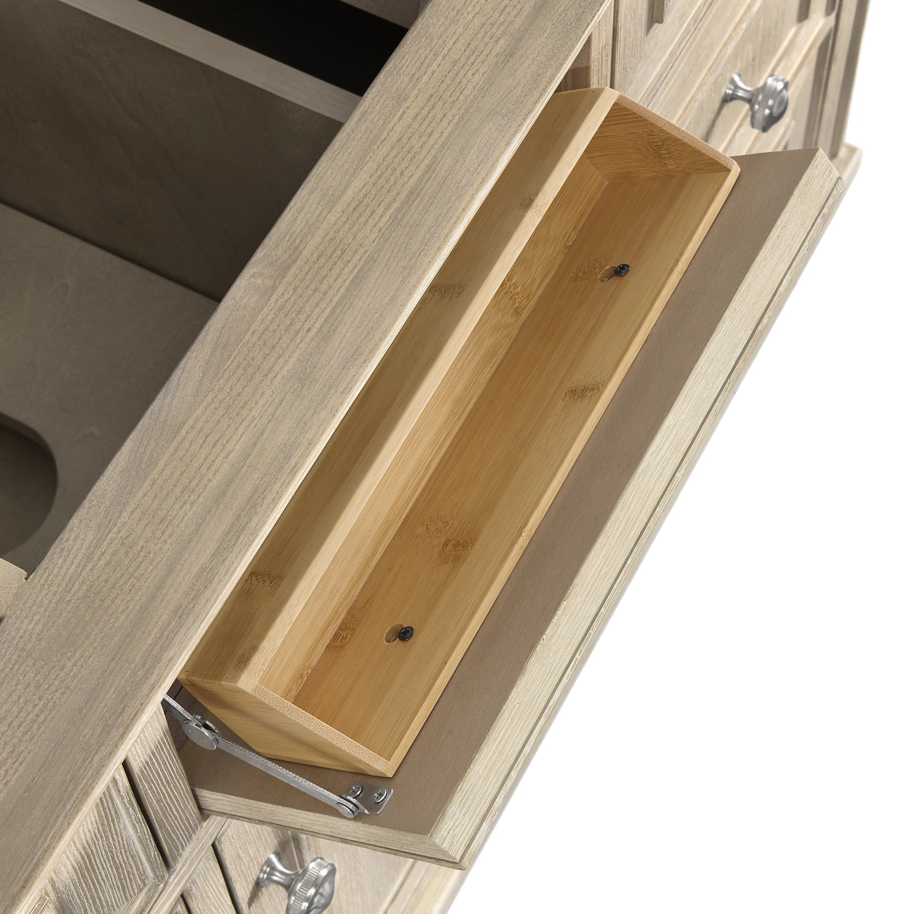 Lorelai 48" Single Vanity, Whitewashed Oak w/ 3 CM Lime Delight Silestone Top