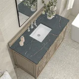 Lorelai 48" Single Vanity, Whitewashed Oak w/ 3 CM Parisien Bleu Silestone Top