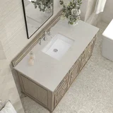 Lorelai 48" Single Vanity, Whitewashed Oak, w/ 3 CM Siberian Silestone Top