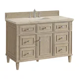 Lorelai 48" Single Vanity, Whitewashed Oak, w/ 3 CM Tajnar Eclos Top