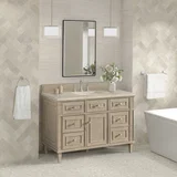 Lorelai 48" Single Vanity, Whitewashed Oak, w/ 3 CM Tajnar Eclos Top