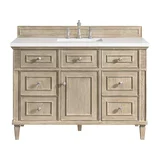 Lorelai 48" Single Vanity, Whitewashed Oak w/ 3 CM White Zeus Silestone Top