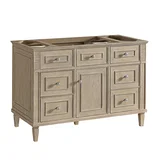 Lorelai 48" Single Vanity, Whitewashed Oak w/ 3 CM White Zeus Silestone Top