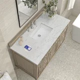 Lorelai 48" Single Vanity, Whitewashed Oak w/ 3 CM Eternal Jasmine Pearl Silestone Top w/FreePower Wireless Charger