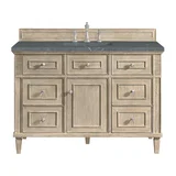 Lorelai 48" Single Vanity, Whitewashed Oak w/ 3 CM Parisien Bleu Silestone Top w/FreePower Wireless Charger