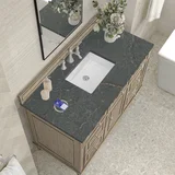 Lorelai 48" Single Vanity, Whitewashed Oak w/ 3 CM Parisien Bleu Silestone Top w/FreePower Wireless Charger