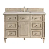 Lorelai 48" Single Vanity, Whitewashed Oak, w/ 3 CM Siberian Silestone Top w/FreePower Wireless Charger