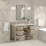 Lorelai 48" Single Vanity, Whitewashed Oak, w/ 3 CM Siberian Silestone Top w/FreePower Wireless Charger