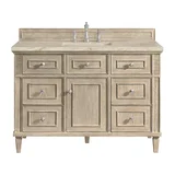 Lorelai 48" Single Vanity, Whitewashed Oak, w/ 3 CM Tajnar Eclos Top w/FreePower Wireless Charger