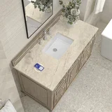 Lorelai 48" Single Vanity, Whitewashed Oak, w/ 3 CM Tajnar Eclos Top w/FreePower Wireless Charger