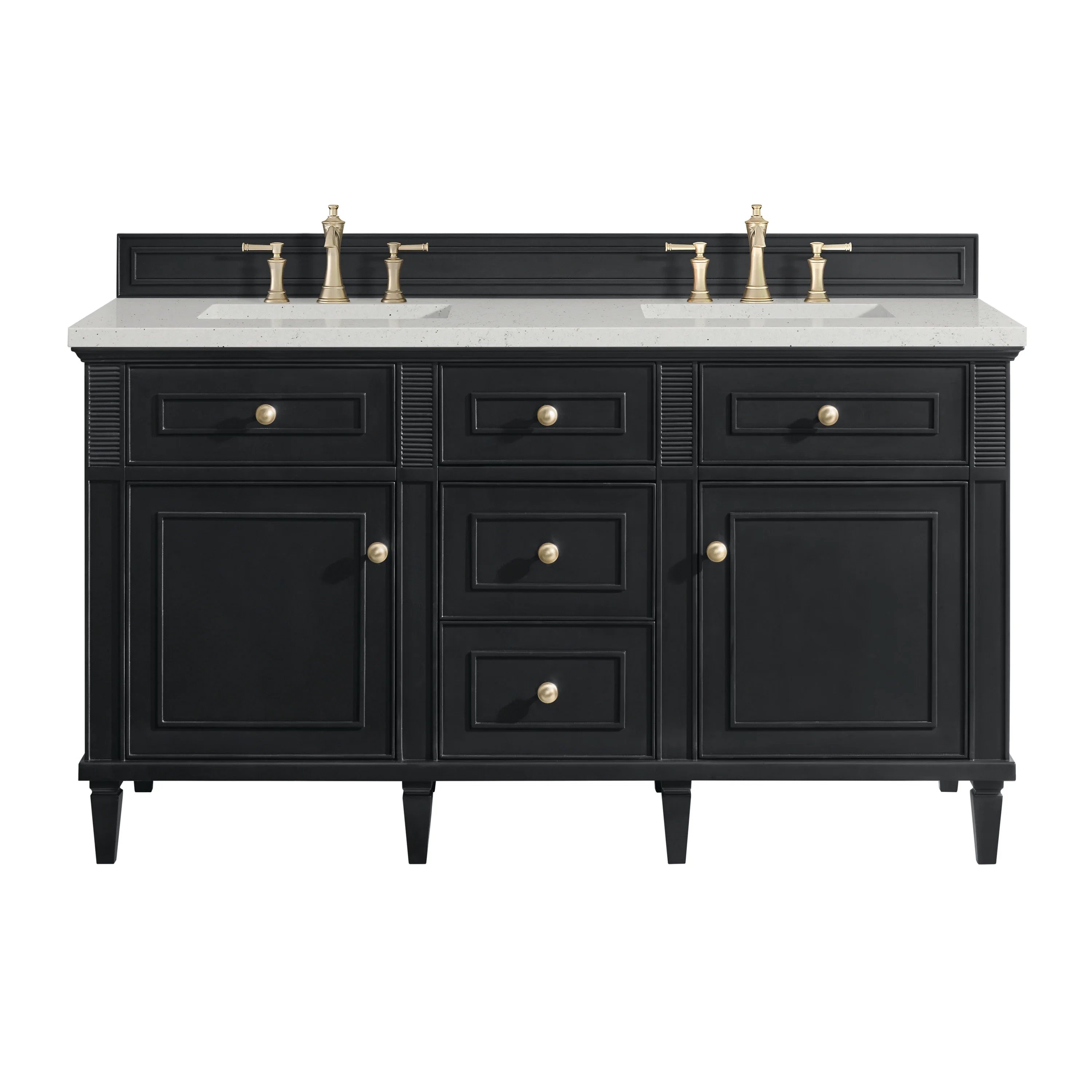 Lorelai 60" Double Vanity, Black Onyx w/ 3 CM Lime Delight Silestone Top