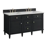 Lorelai 60" Double Vanity, Black Onyx w/ 3 CM Lime Delight Silestone Top