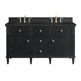 Lorelai 60" Double Vanity, Black Onyx, w/ 3 CM Phantome Eclos Top