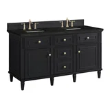 Lorelai 60" Double Vanity, Black Onyx, w/ 3 CM Phantome Eclos Top