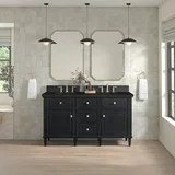 Lorelai 60" Double Vanity, Black Onyx, w/ 3 CM Phantome Eclos Top