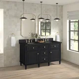 Lorelai 60" Double Vanity, Black Onyx, w/ 3 CM Phantome Eclos Top